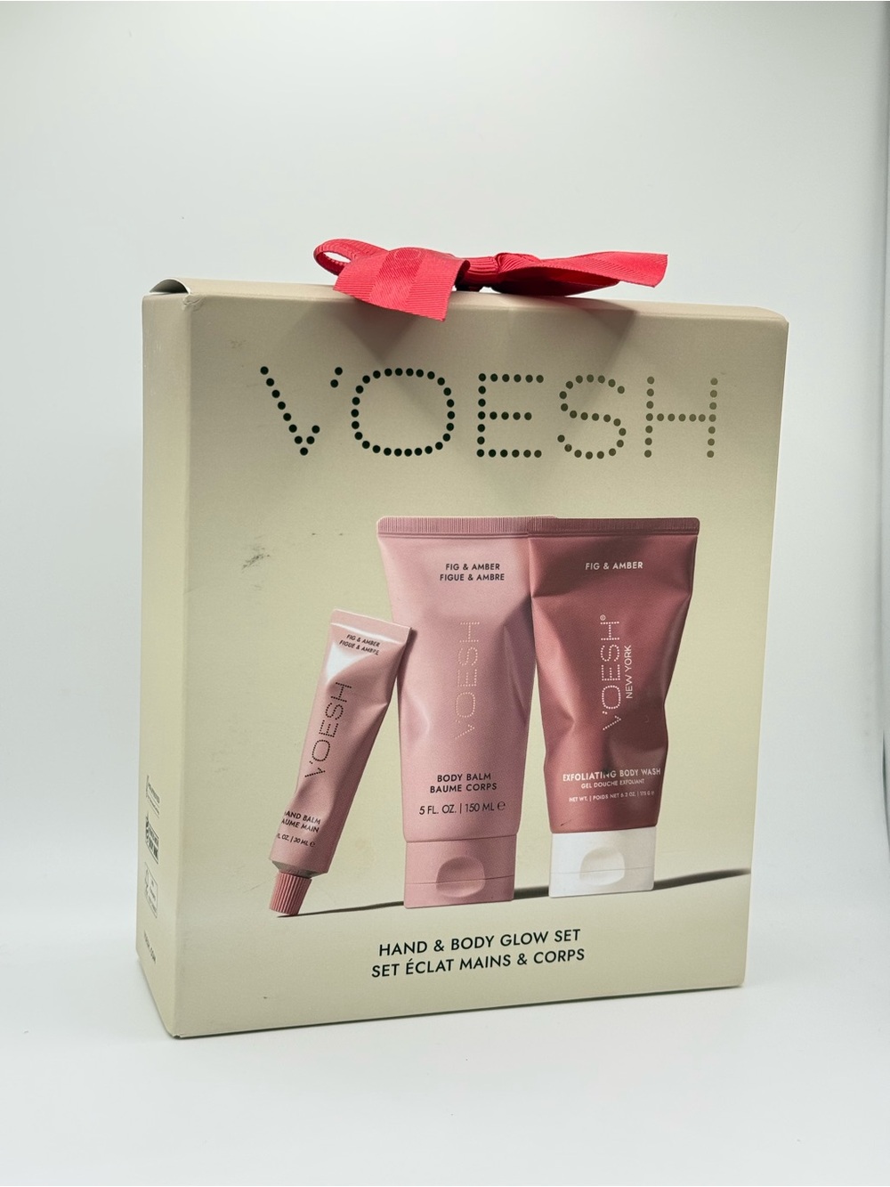 VOESH Fig & Amber Hand & Body Glow Set | Body Balm, Body Wash & Hand Balm NIB